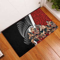 New Zealand Te Matatini Rubber Doormat Kapa Haka and Silver Fern - Maori Art Pattern LT03 - Polynesian Pride
