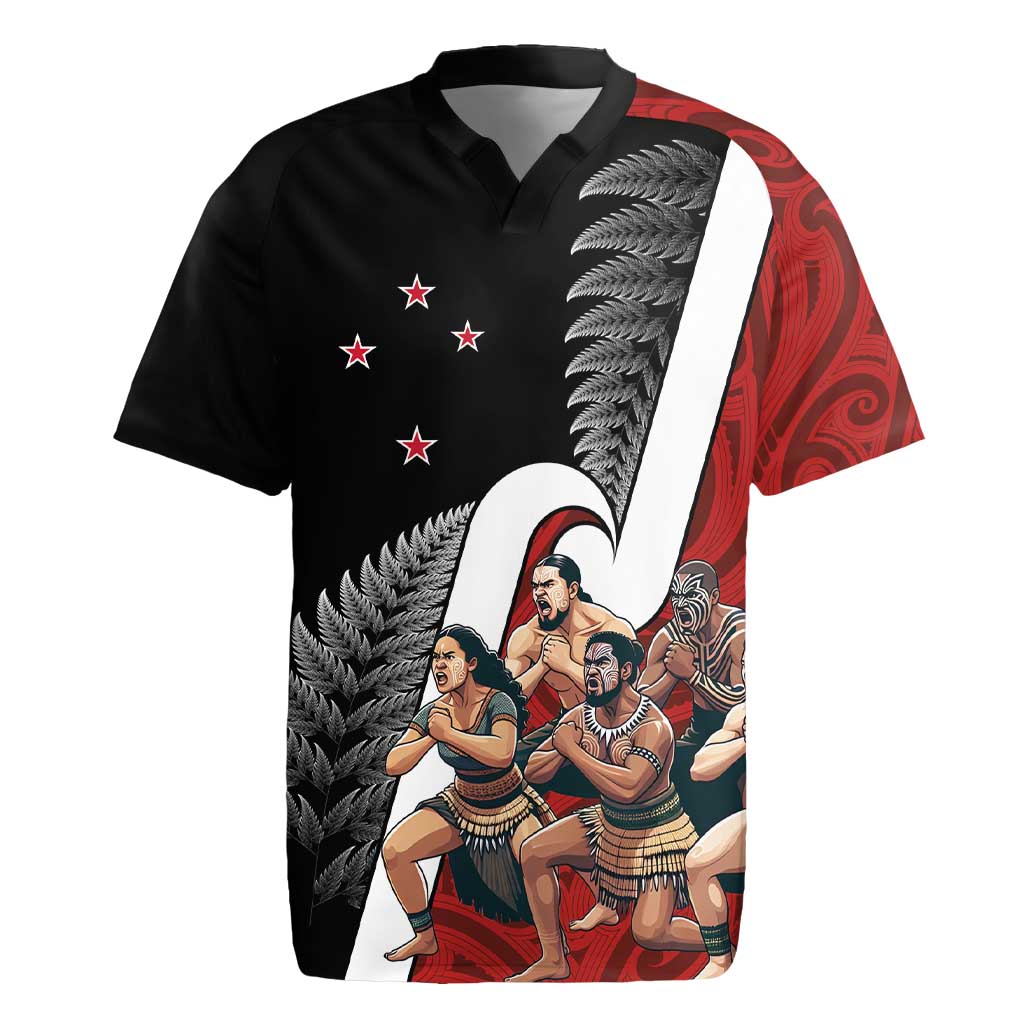 New Zealand Te Matatini Rugby Jersey Kapa Haka and Silver Fern - Maori Art Pattern