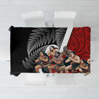 New Zealand Te Matatini Tablecloth Kapa Haka and Silver Fern - Maori Art Pattern LT03 Black - Polynesian Pride