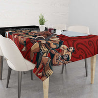 New Zealand Te Matatini Tablecloth Kapa Haka and Silver Fern - Maori Art Pattern LT03 - Polynesian Pride