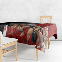 New Zealand Te Matatini Tablecloth Kapa Haka and Silver Fern - Maori Art Pattern LT03 - Polynesian Pride