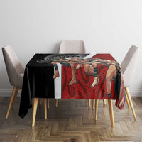 New Zealand Te Matatini Tablecloth Kapa Haka and Silver Fern - Maori Art Pattern LT03 - Polynesian Pride