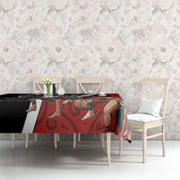 New Zealand Te Matatini Tablecloth Kapa Haka and Silver Fern - Maori Art Pattern LT03 - Polynesian Pride