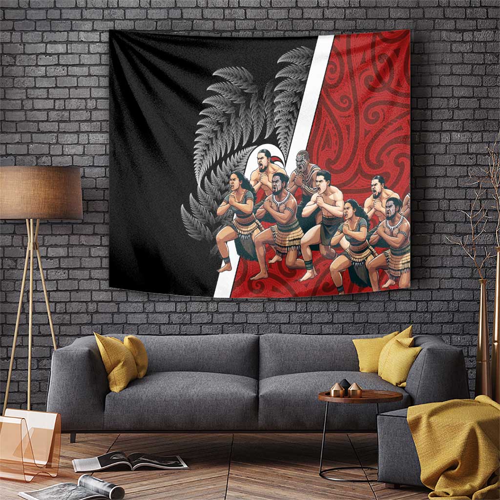 New Zealand Te Matatini Tapestry Kapa Haka and Silver Fern - Maori Art Pattern