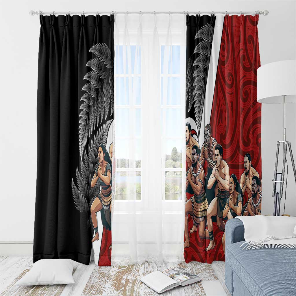 New Zealand Te Matatini Window Curtain Kapa Haka and Silver Fern - Maori Art Pattern