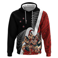 New Zealand Te Matatini Zip Hoodie Kapa Haka and Silver Fern - Maori Art Pattern