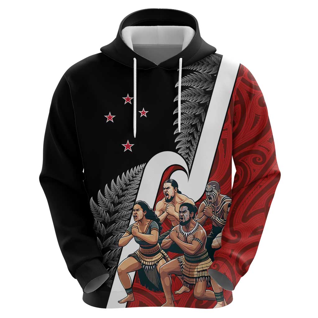 New Zealand Te Matatini Zip Hoodie Kapa Haka and Silver Fern - Maori Art Pattern