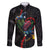 New Zealand Tui Birds Love Couple Family Matching Off The Shoulder Long Sleeve Dress and Hawaiian Shirt The Heart of Silver Fern Leaves and Maori Tattoo Pattern