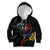 New Zealand Tui Birds Love Couple Kid Hoodie The Heart of Silver Fern Leaves and Maori Tattoo Pattern