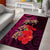 Pasifika Festival Area Rug Plumeria Turtles with Hibiscus - Polynesian Art Tattoo Pink Color