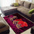 Pasifika Festival Area Rug Plumeria Turtles with Hibiscus - Polynesian Art Tattoo Pink Color