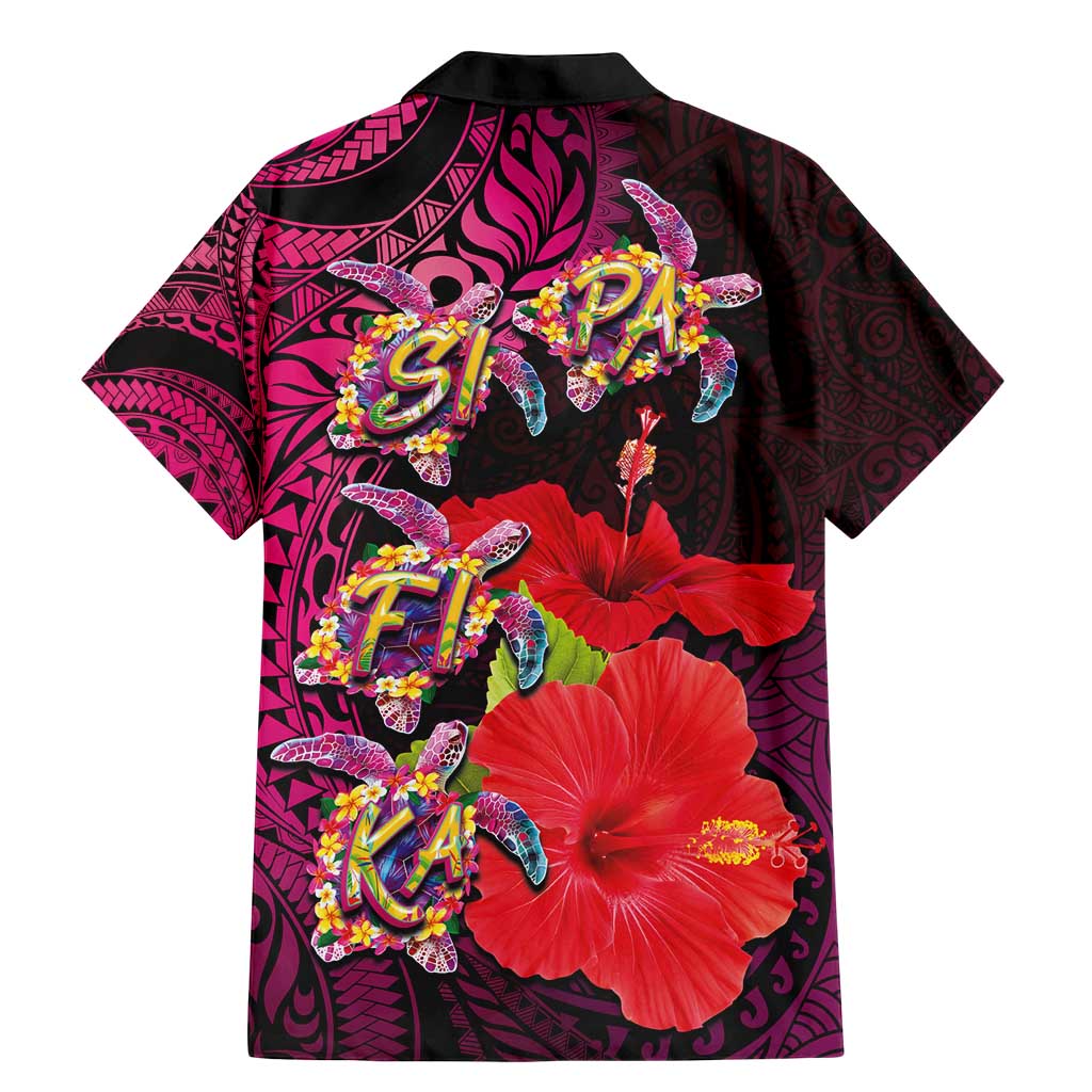 Pasifika Festival Family Matching Mermaid Dress and Hawaiian Shirt Plumeria Turtles with Hibiscus - Polynesian Art Tattoo Pink Color LT03 - Polynesian Pride