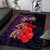 Pasifika Festival Area Rug Plumeria Turtles with Hibiscus - Polynesian Art Tattoo Purple Color