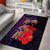 Pasifika Festival Area Rug Plumeria Turtles with Hibiscus - Polynesian Art Tattoo Purple Color