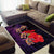 Pasifika Festival Area Rug Plumeria Turtles with Hibiscus - Polynesian Art Tattoo Purple Color