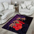 Pasifika Festival Area Rug Plumeria Turtles with Hibiscus - Polynesian Art Tattoo Purple Color