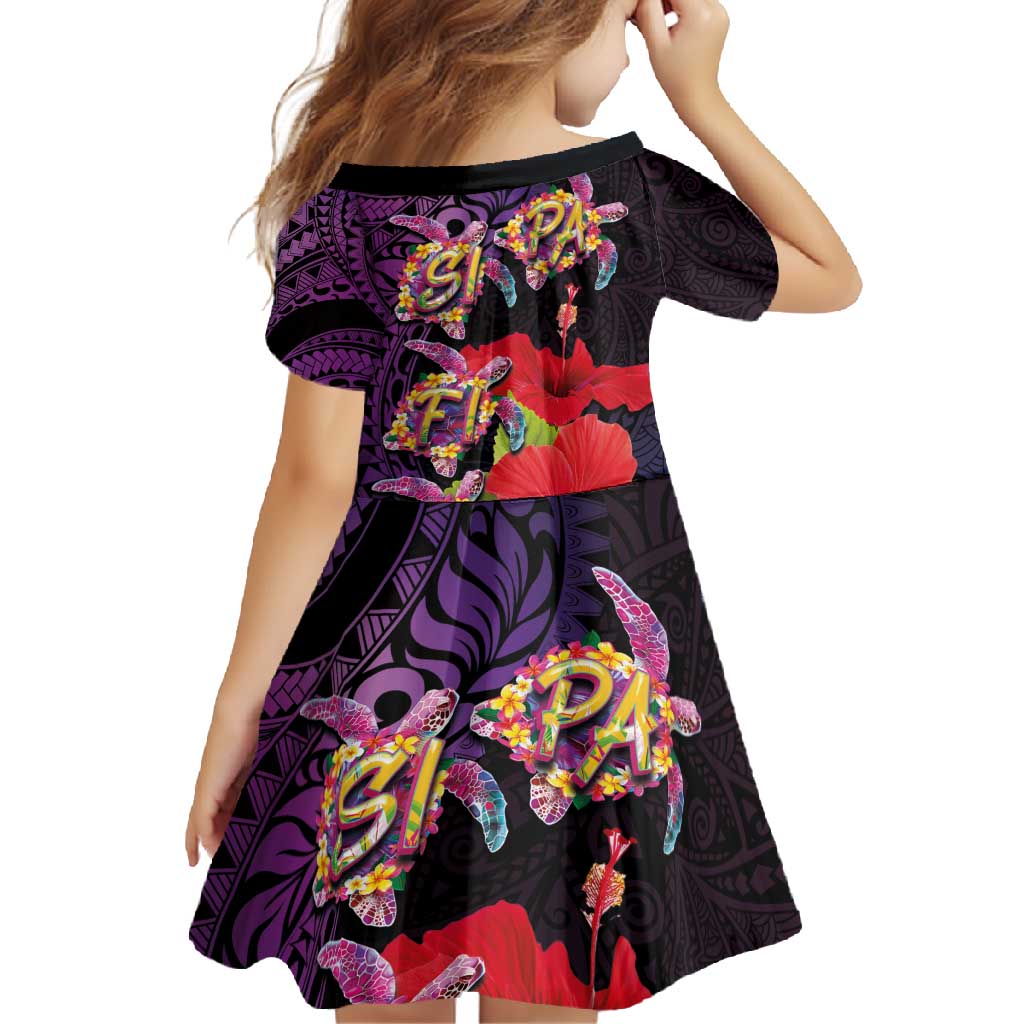 Pasifika Festival Family Matching Mermaid Dress and Hawaiian Shirt Plumeria Turtles with Hibiscus - Polynesian Art Tattoo Purple Color LT03 - Polynesian Pride