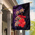 Pasifika Festival Garden Flag Plumeria Turtles with Hibiscus - Polynesian Art Tattoo Purple Color