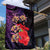 Pasifika Festival Garden Flag Plumeria Turtles with Hibiscus - Polynesian Art Tattoo Purple Color