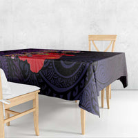 Pasifika Festival Tablecloth Plumeria Turtles with Hibiscus - Polynesian Art Tattoo Purple Color LT03 - Polynesian Pride