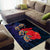 Pasifika Festival Area Rug Plumeria Turtles with Hibiscus - Polynesian Art Tattoo Dark Navy Color