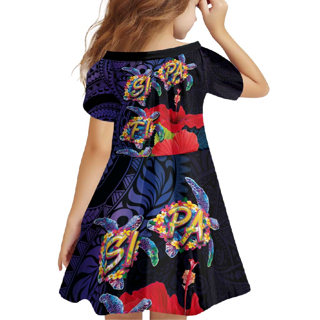 Pasifika Festival Family Matching Long Sleeve Bodycon Dress and Hawaiian Shirt Plumeria Turtles with Hibiscus - Polynesian Art Tattoo Dark Navy Color LT03 - Polynesian Pride
