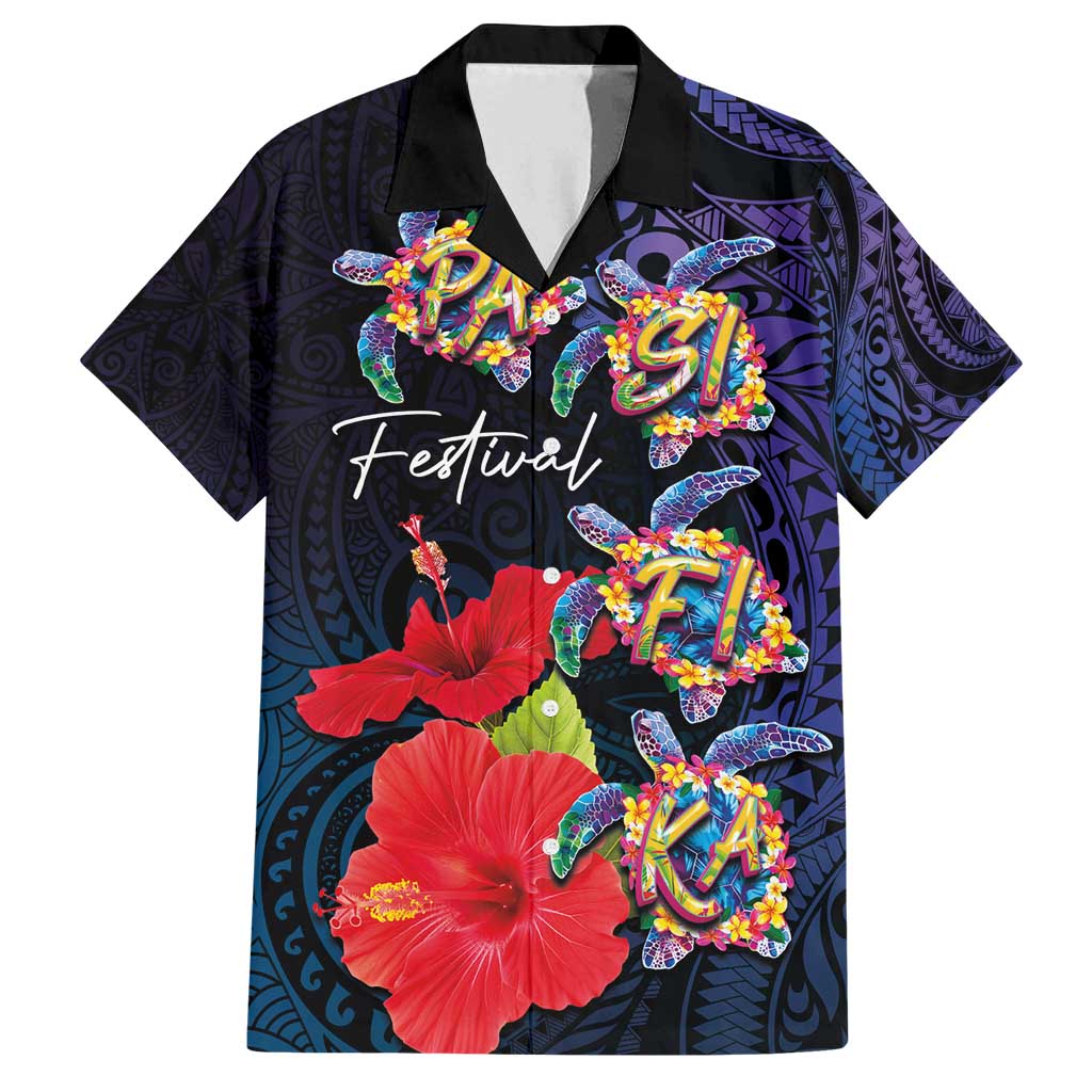 Pasifika Festival Family Matching Long Sleeve Bodycon Dress and Hawaiian Shirt Plumeria Turtles with Hibiscus - Polynesian Art Tattoo Dark Navy Color LT03 Dad's Shirt - Short Sleeve Dark Navy - Polynesian Pride