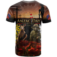 New Zealand and Australia ANZAC Day T Shirt Kiwi Bird and Kangaroo Soldier LT03 - Polynesian Pride