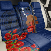 Cook Islands ANZAC Day Back Car Seat Cover Soldier Paying Respect We Shall Remember Them LT03 - Polynesian Pride