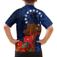 Cook Island ANZAC Day Family Matching Tank Maxi Dress and Hawaiian Shirt Soldier Paying Respect We Shall Remember Them LT03 - Polynesian Pride