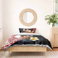 American Samoa Flag Day Bedding Set Polynesian Tatau Art and Plumeria