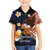 American Samoa Flag Day Family Matching Off Shoulder Maxi Dress and Hawaiian Shirt Polynesian Tatau Art and Plumeria