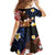 American Samoa Flag Day Family Matching Off Shoulder Short Dress and Hawaiian Shirt Polynesian Tatau Art and Plumeria