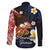 American Samoa Flag Day Family Matching Off Shoulder Short Dress and Hawaiian Shirt Polynesian Tatau Art and Plumeria