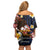 American Samoa Flag Day Family Matching Off Shoulder Short Dress and Hawaiian Shirt Polynesian Tatau Art and Plumeria