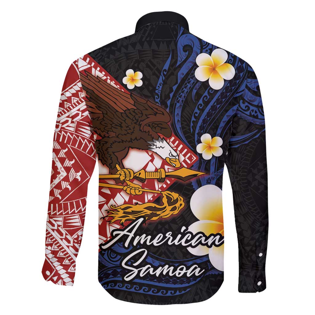 American Samoa Flag Day Family Matching Short Sleeve Bodycon Dress and Hawaiian Shirt Polynesian Tatau Art and Plumeria