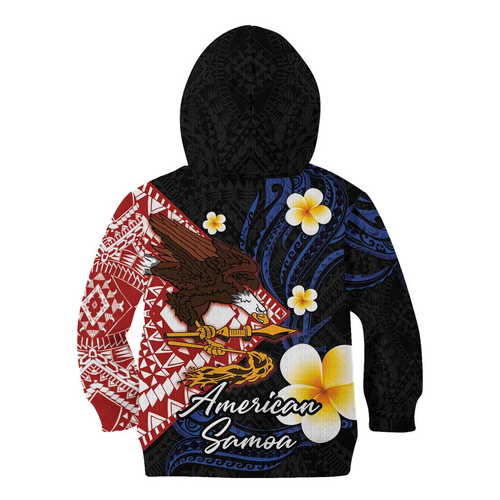 American Samoa Flag Day Kid Hoodie Polynesian Tatau Art and Plumeria