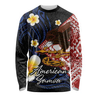 American Samoa Flag Day Long Sleeve Shirt Polynesian Tatau Art and Plumeria