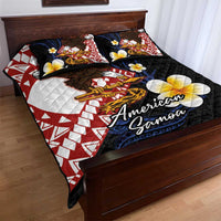 American Samoa Flag Day Quilt Bed Set Polynesian Tatau Art and Plumeria