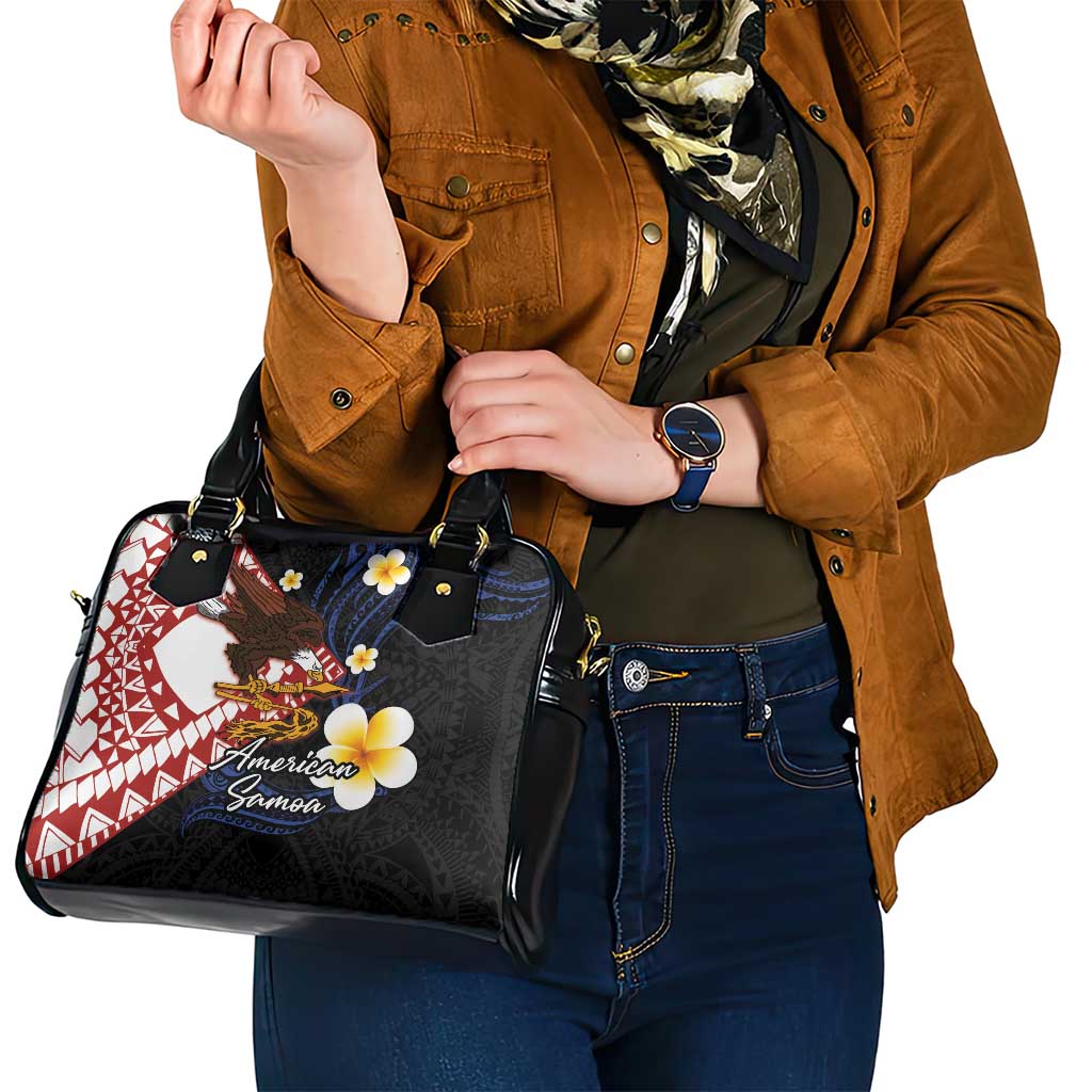American Samoa Flag Day Shoulder Handbag Polynesian Tatau Art and Plumeria