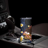 American Samoa Flag Day Skinny Tumbler Polynesian Tatau Art and Plumeria LT03 - Polynesian Pride