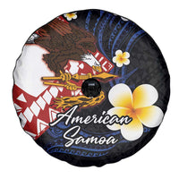 American Samoa Flag Day Spare Tire Cover Polynesian Tatau Art and Plumeria