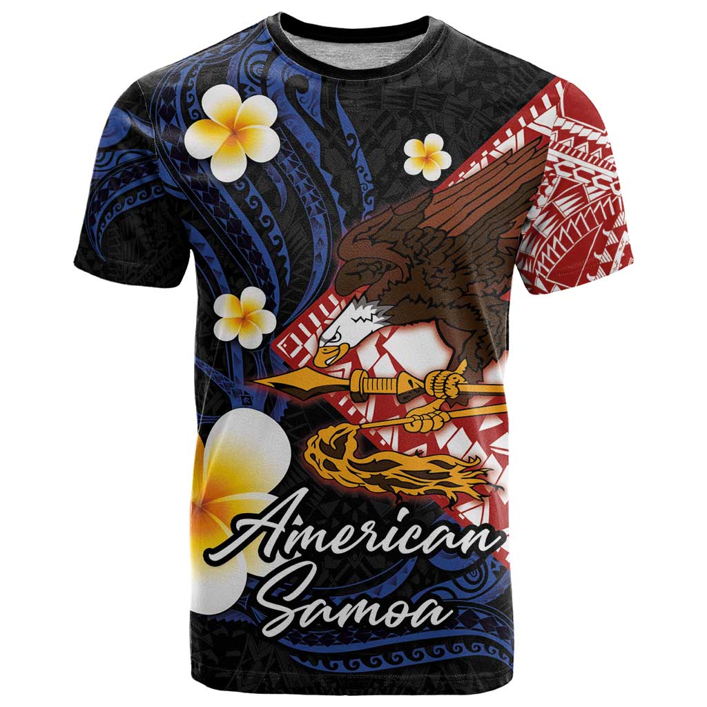 American Samoa Flag Day T Shirt Polynesian Tatau Art and Plumeria
