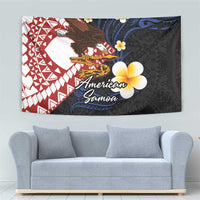 American Samoa Flag Day Tapestry Polynesian Tatau Art and Plumeria