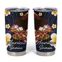 American Samoa Flag Day Tumbler Cup Polynesian Tatau Art and Plumeria LT03 Black - Polynesian Pride