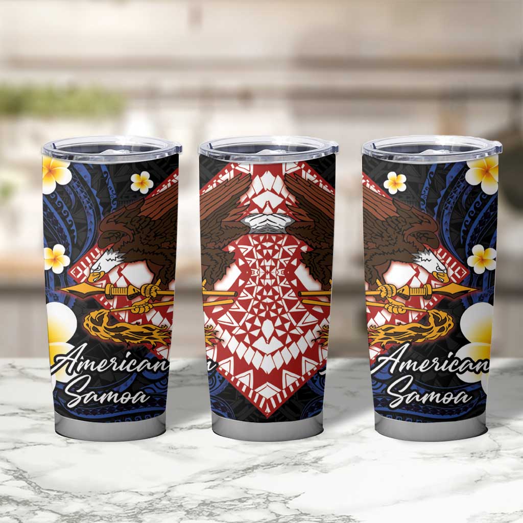 American Samoa Flag Day Tumbler Cup Polynesian Tatau Art and Plumeria LT03 - Polynesian Pride