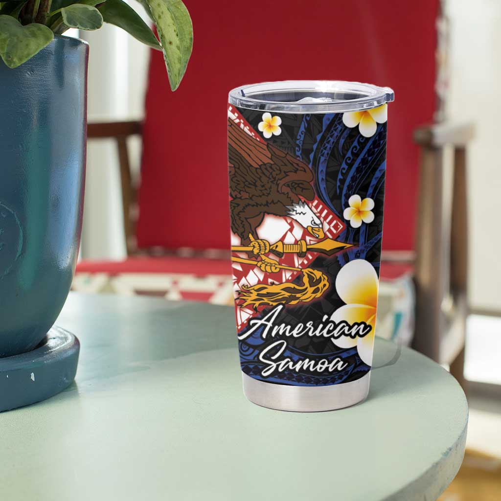American Samoa Flag Day Tumbler Cup Polynesian Tatau Art and Plumeria LT03 - Polynesian Pride