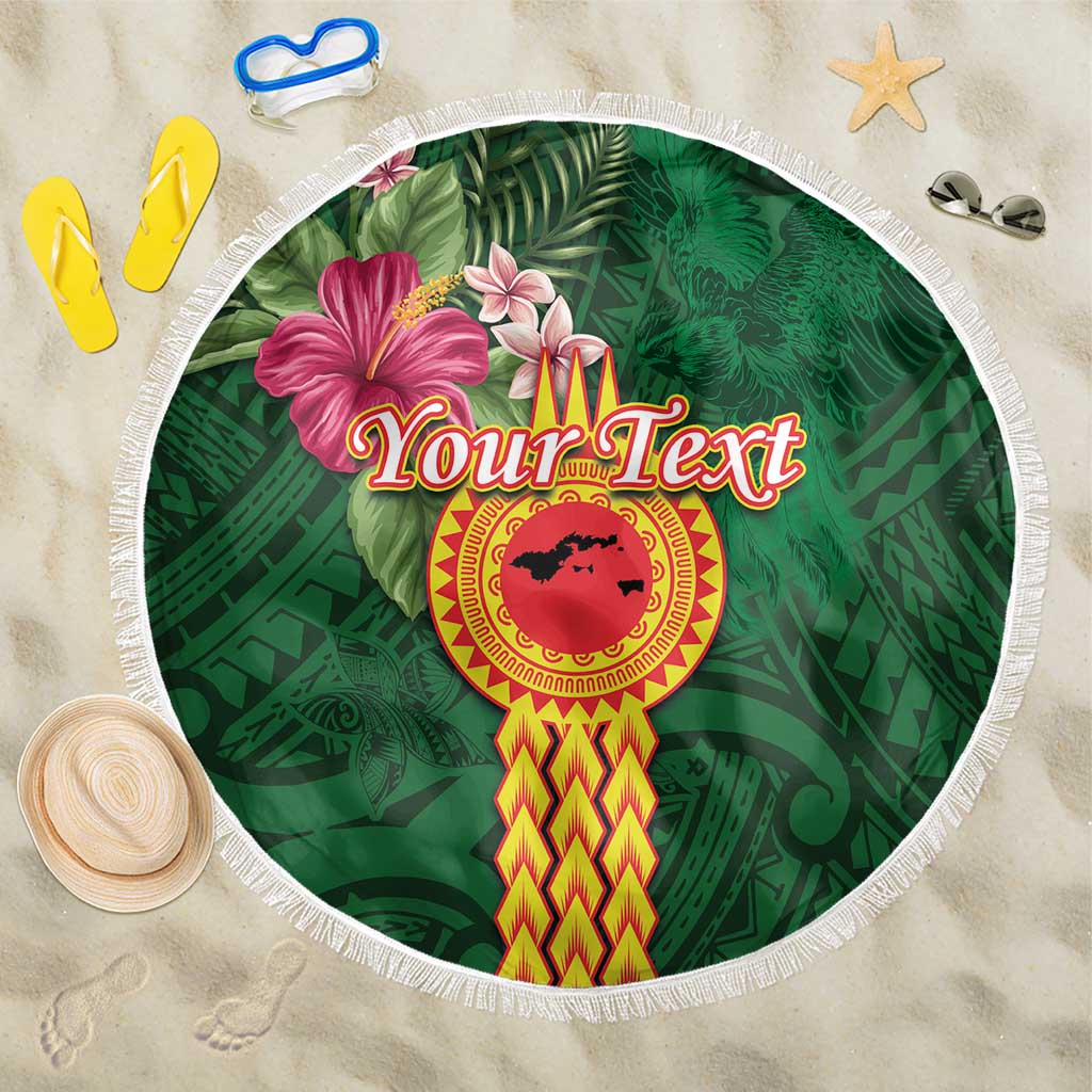 Manuʻa Islands Beach Blanket Polynesian Style with Rooster Tattoo and Tropical Plants