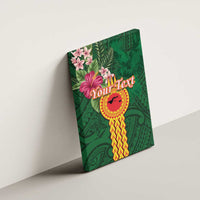 Manuʻa Islands Canvas Wall Art Polynesian Style with Rooster Tattoo and Tropical Plants