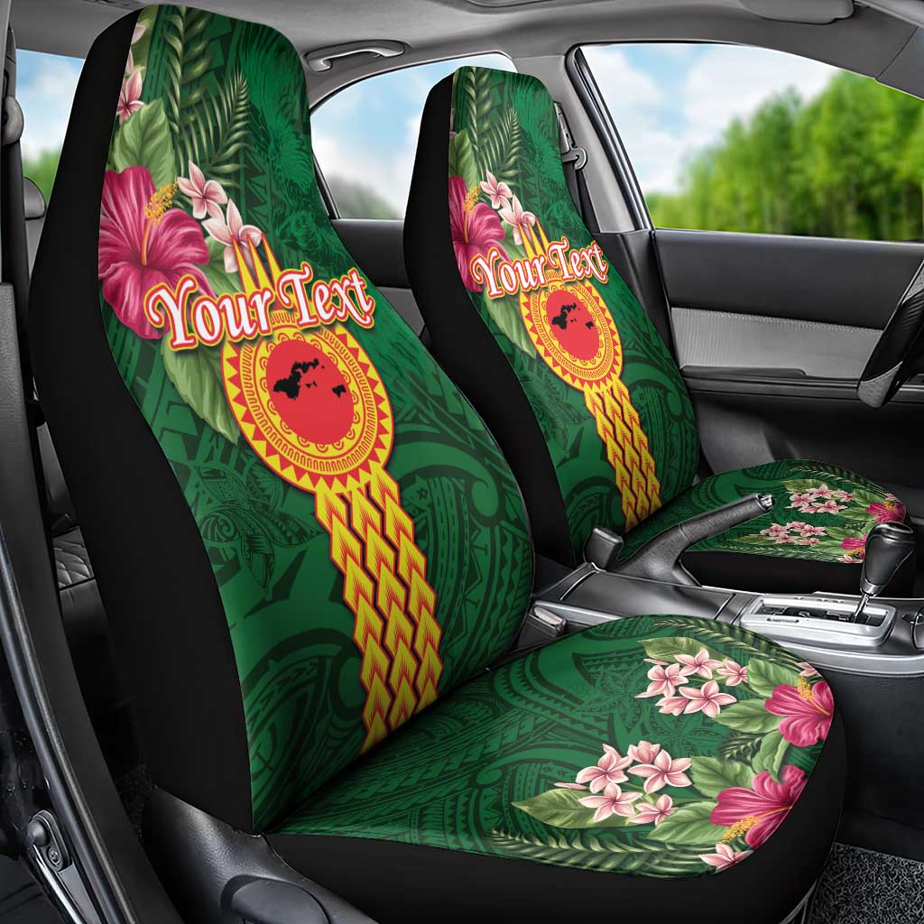Manuʻa Islands Car Seat Cover Polynesian Style with Rooster Tattoo and Tropical Plants